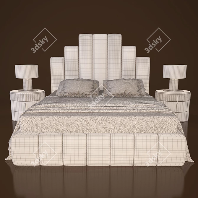 Elegant Italian Bed Set+: Daytona Lord 3D model image 3