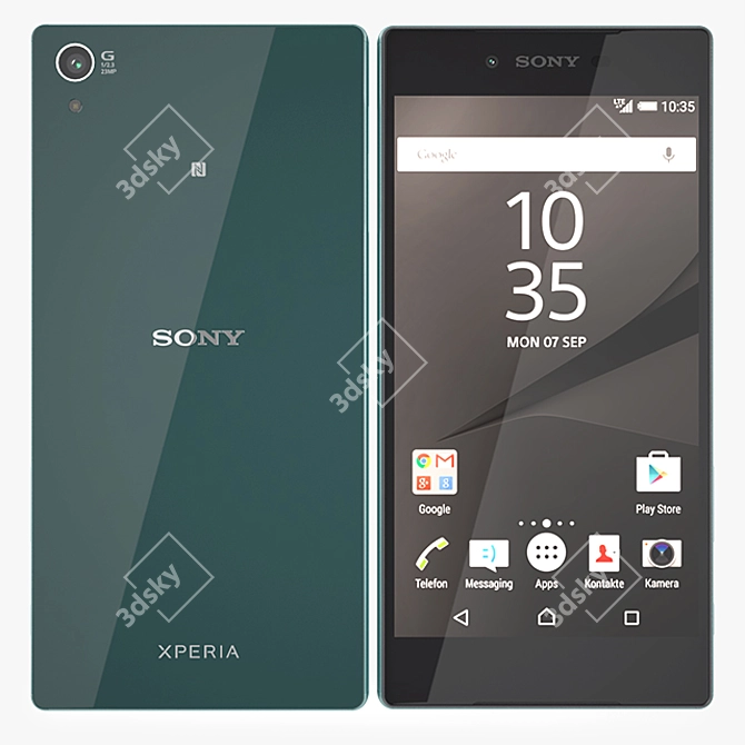 Captivating Sony Xperia Z5 Premium in Emerald Green 3D model image 1