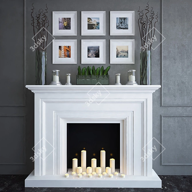 Classic Style Decorative Fireplace 3D model image 1