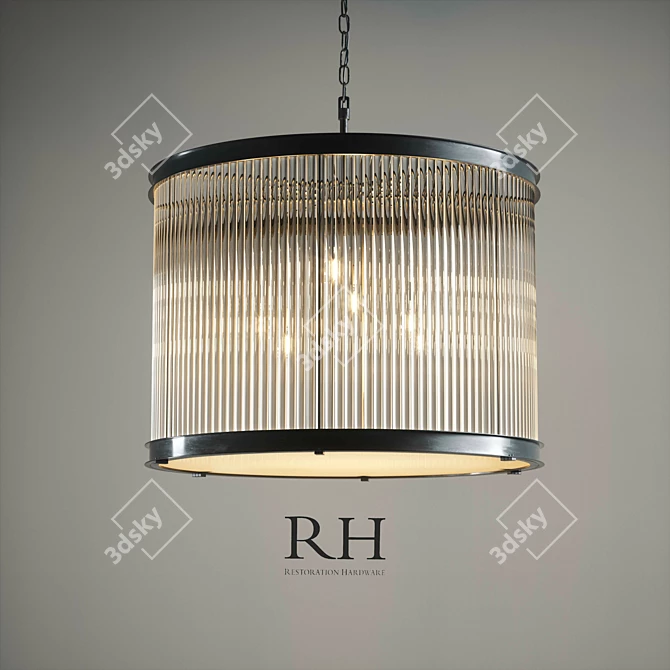 Vintage Essex Crystal Rod Chandelier 3D model image 1