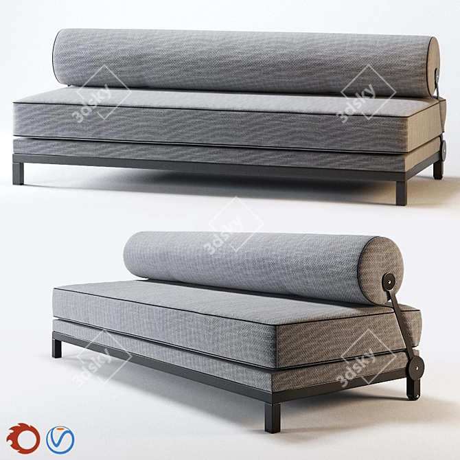 Comfort Dream: Soft Line Sleep Sofa 3D model image 1