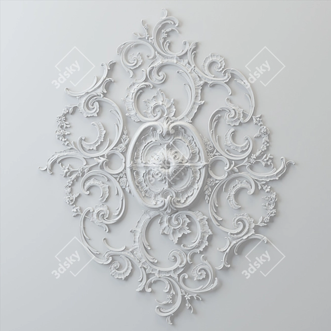 Rosette Bladed - 13: Exquisite Gypsum Decor 3D model image 1