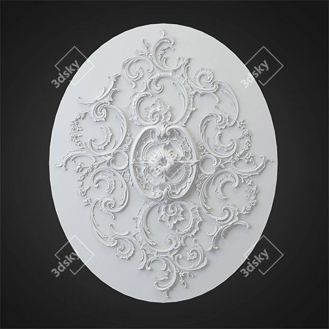 Rosette Bladed - 13: Exquisite Gypsum Decor 3D model image 2