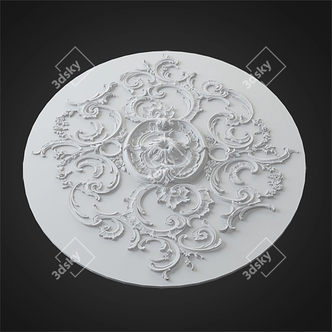 Rosette Bladed - 13: Exquisite Gypsum Decor 3D model image 3