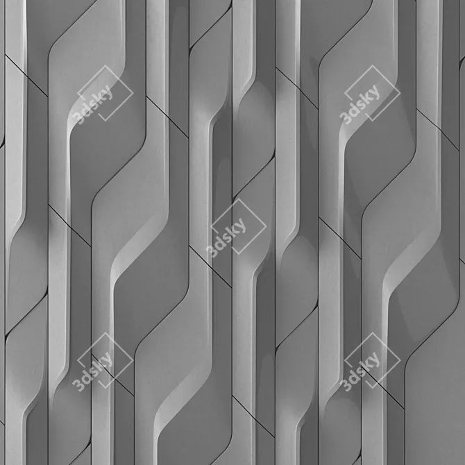 Modular Concrete Tiles: Smooth and Textured Variants 3D model image 3