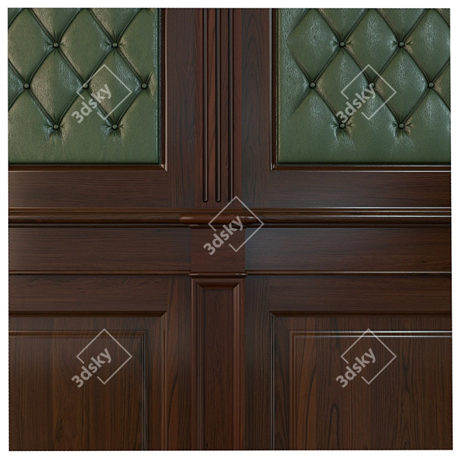 Rustic Wooden Panel Set 3D model image 2