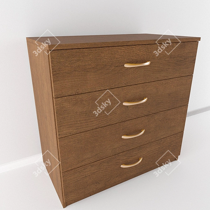 Modern Wooden Chest of Drawers 3D model image 1