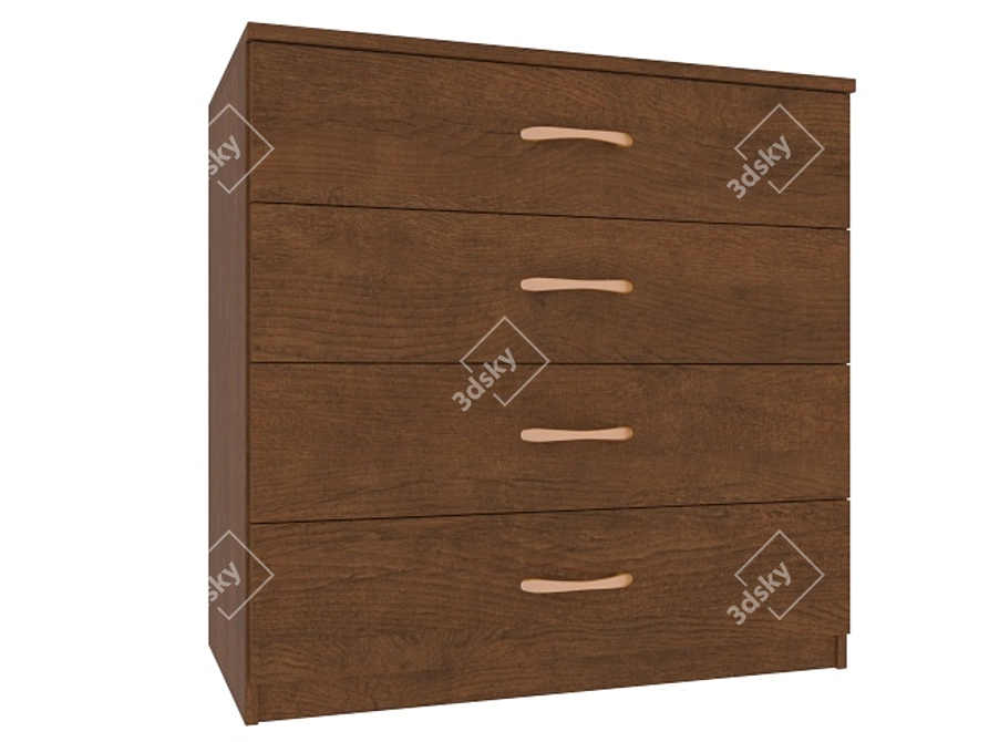 Modern Wooden Chest of Drawers 3D model image 2