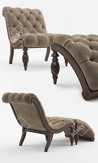 Elegant Bellagio Chaise Lounge 3D model image 2