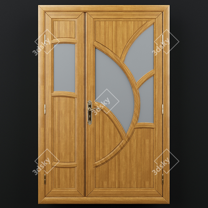 Durable Metal-plastic Doors 3D model image 1