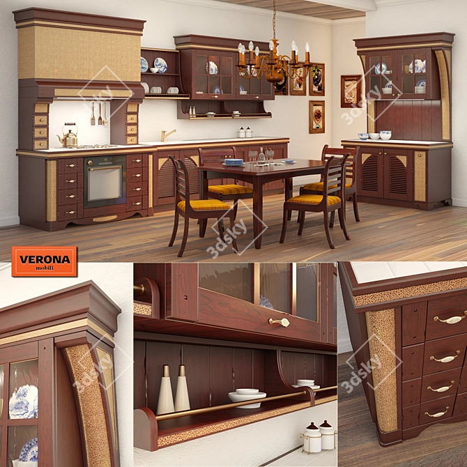 Country Style Kitchen by Verona Mobili 3D model image 1