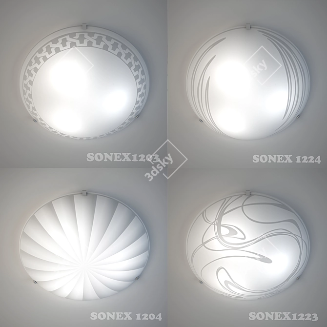 Sleek Ceiling Fixtures Collection 3D model image 1