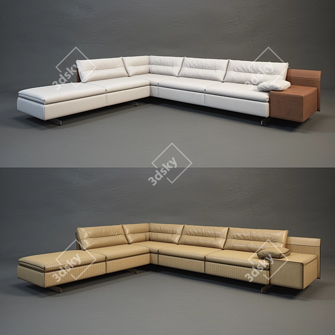 Elegant Grantorino L Sofa 3D model image 1