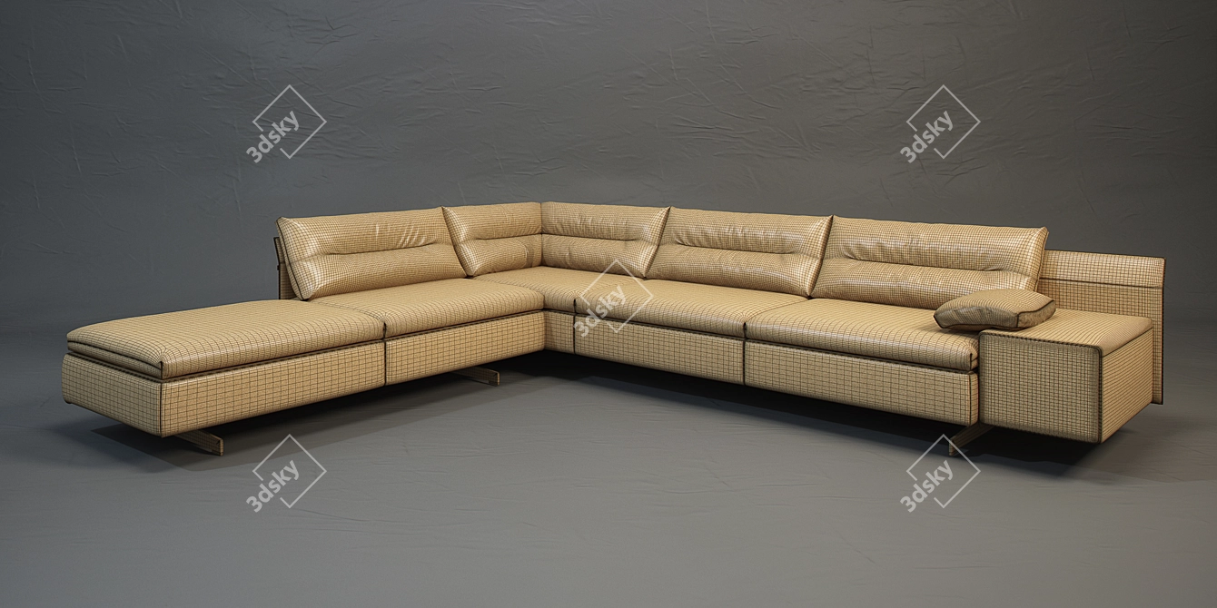 Elegant Grantorino L Sofa 3D model image 3