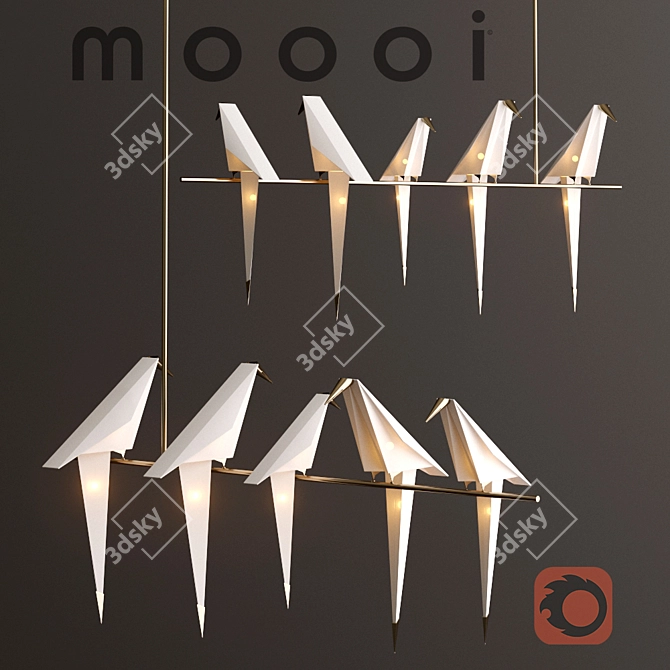 Elegant Avian Luminaries 3D model image 1