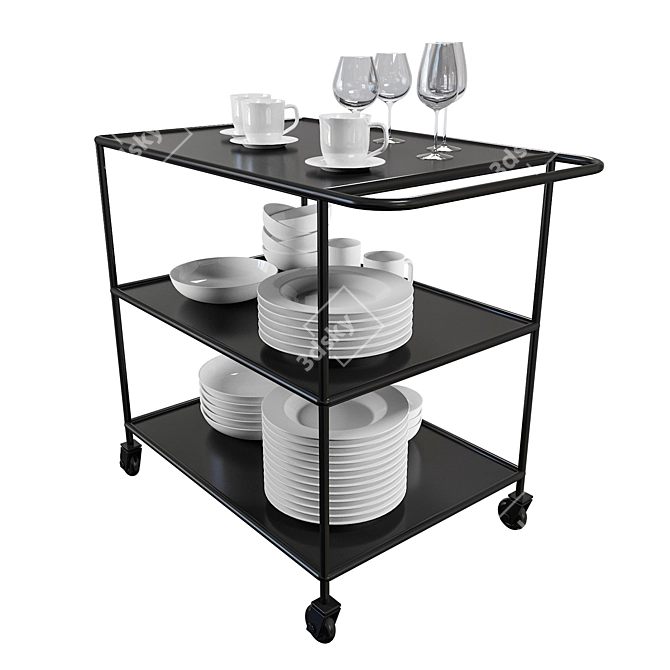Versatile Dish Table 3D model image 4