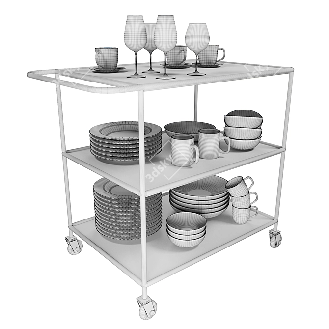 Versatile Dish Table 3D model image 6