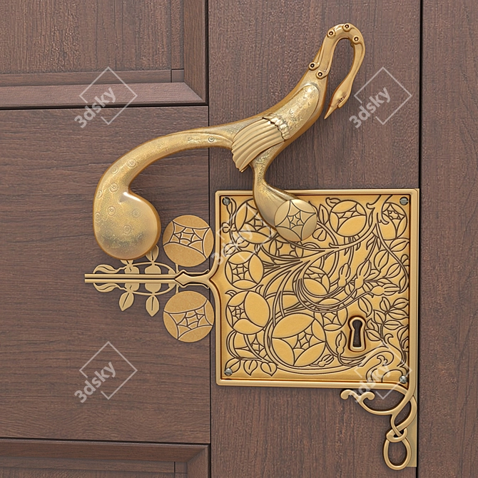 Elegant Designer Door Knob 3D model image 2