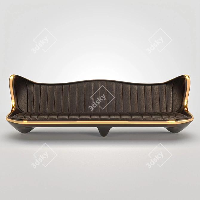 Modern Black Sofa for GRD 3D model image 1