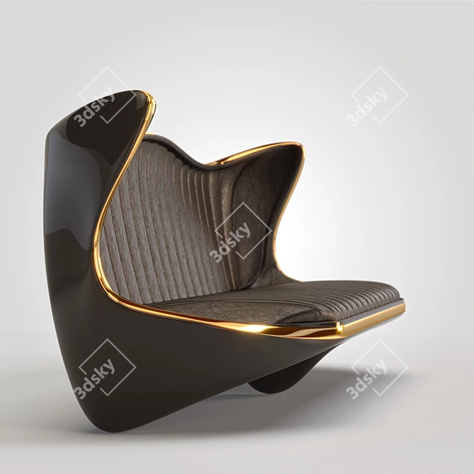 Modern Black Sofa for GRD 3D model image 2