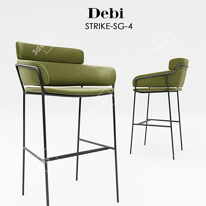 Elegant Armrest Barstool: Debi_Strike-SG-4 3D model image 1