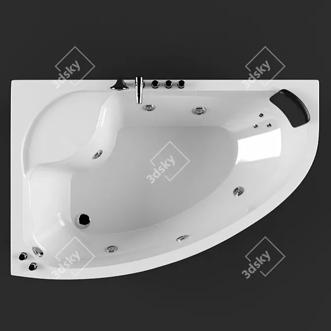 Orans OLS-6057(L) Hydro Massage Bathtub 3D model image 3