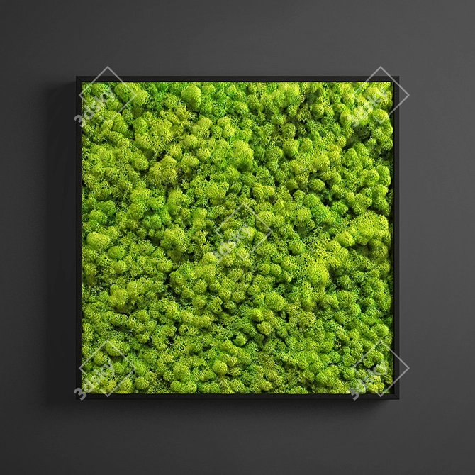 Mossy Panel: Green Square Design 3D model image 1