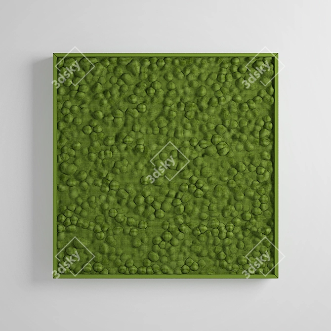 Mossy Panel: Green Square Design 3D model image 3