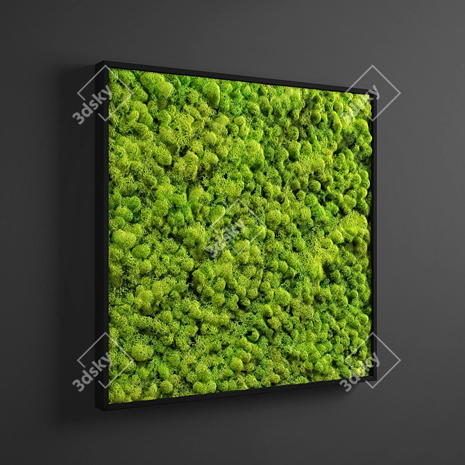 Mossy Panel: Green Square Design 3D model image 4