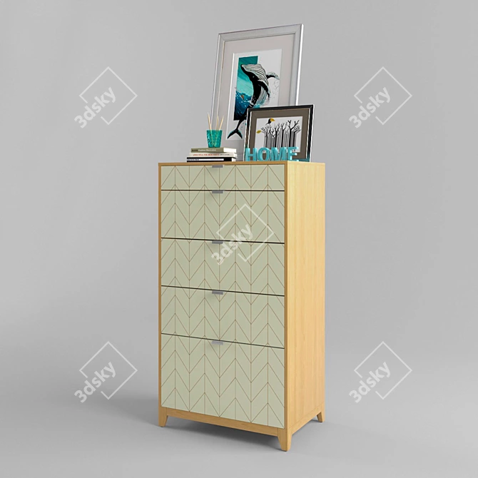 Scandinavian Eco-Style Tall Dresser 3D model image 3