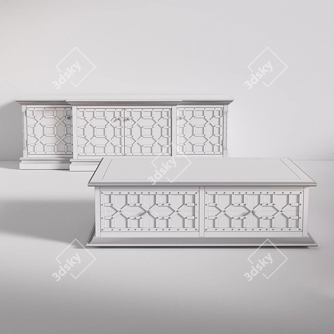 Restoration Hardware Castelló Collection: Chest of Drawers & Coffee Table 3D model image 2