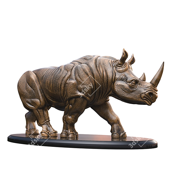 Majestic Rhino Sculpture | 3D Model 3D model image 1