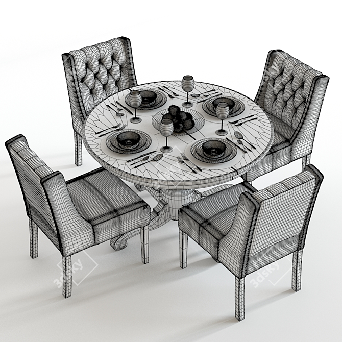 Elegant Pottery Barn Tivoli & Sorrel 3D Set 3D model image 3