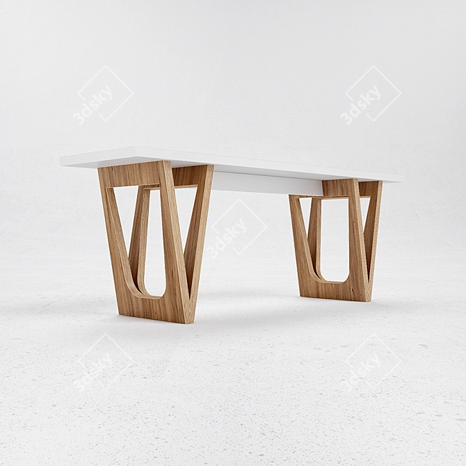 Versatile B2 Bench: Space-Saving, Comfortable 3D model image 1