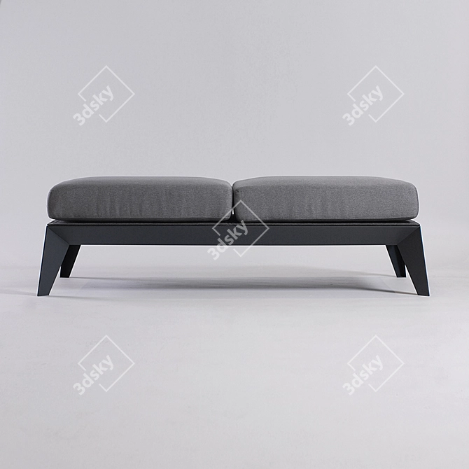 Sleek Steel Sofa 3D model image 2