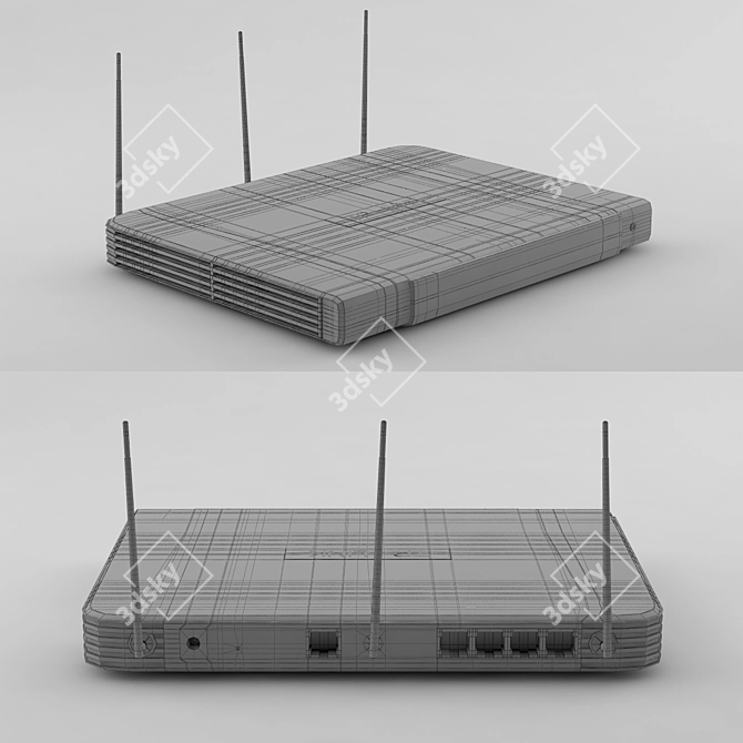 Powerful TP-Link WiFi Router 3D model image 3