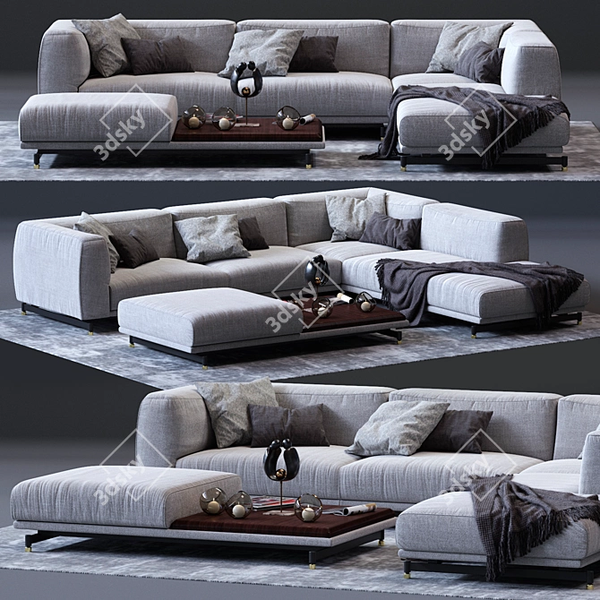 DITRE ITALIA St. Germain Corner Sofa: Elegant Comfort at Its Best 3D model image 1
