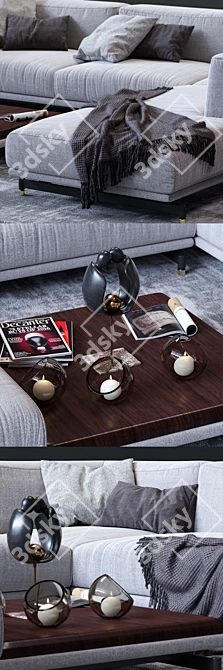DITRE ITALIA St. Germain Corner Sofa: Elegant Comfort at Its Best 3D model image 2