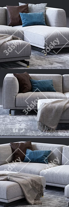 Modern St. Germain Corner Sofa 3D model image 2