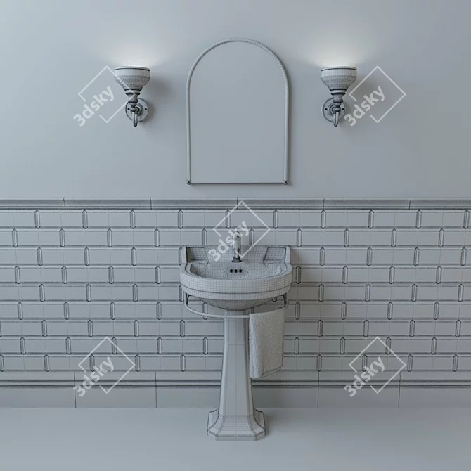 Elegant Burlington Edwardian Basin 3D model image 3