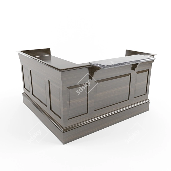 Elegant Reception Counter 3D model image 1