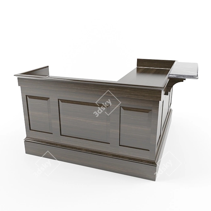 Elegant Reception Counter 3D model image 2