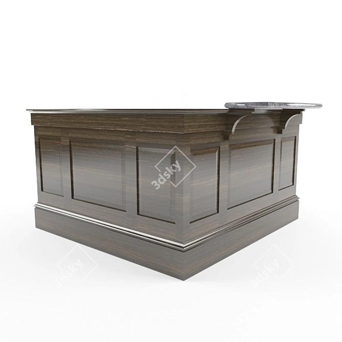 Elegant Reception Counter 3D model image 3