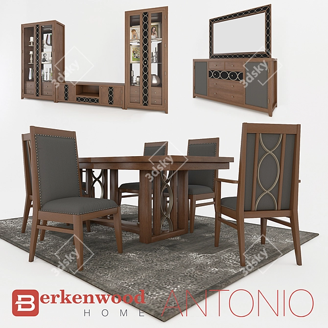 Berkenwood Antonio Dining Set - Complete Collection 3D model image 2