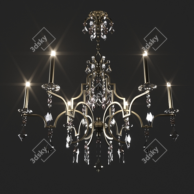 Elegant Italian Chandelier: Masiero Classica Lizzi 6+6 3D model image 1