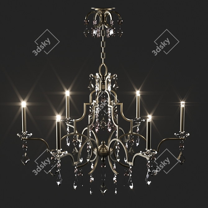 Elegant Italian Chandelier: Masiero Classica Lizzi 6+6 3D model image 2