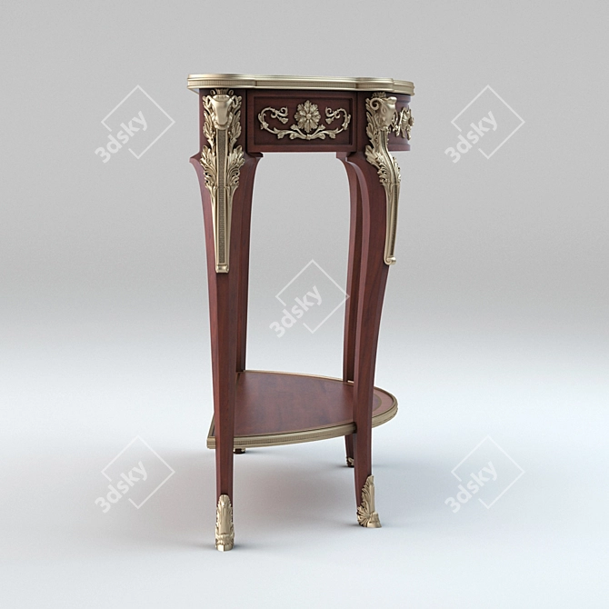 Regal Ram's Head Console - Exquisite Elegance 3D model image 3