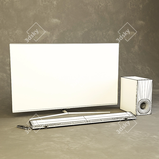 Ultimate Entertainment Combo - Samsung UE55KS8000 55" Smart TV & Sony HT-NT5 Sound Projector 3D model image 3