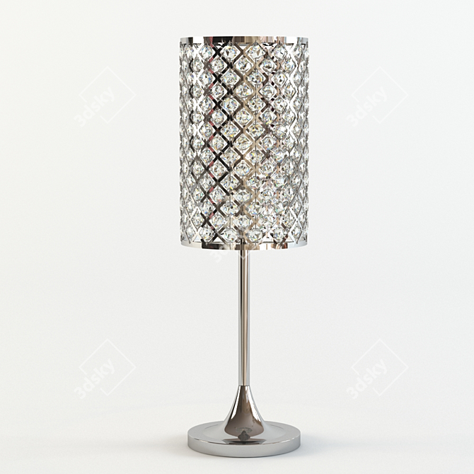 Elegant Crystal Chrome Table Lamp 3D model image 1