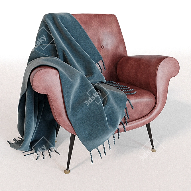 Leather Chair with Detachable Blanket 3D model image 1